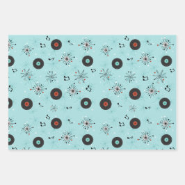 1950s Retro Music Records Geschenkpapier Set