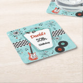 1950's Retro Party Rechteckiger Pappuntersetzer (angewinkelt)