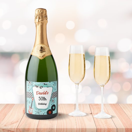 1950's Retro Party Schaumweinetikett