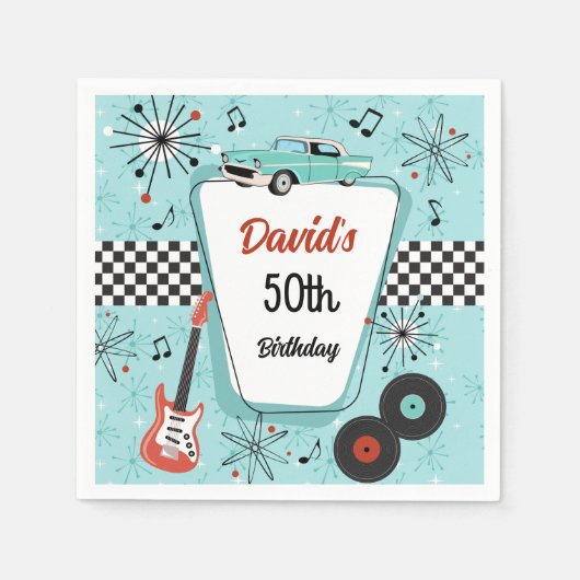 1950's Retro Party Serviette (Vorderseite)