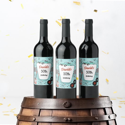 1950's Retro Party  Weinetikett