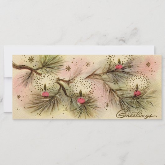 1950's Retro Pine Christmas Card Feiertagskarte (Vorderseite)