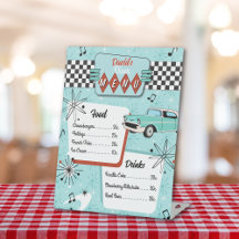 1950's Retro Red Diner Menu