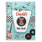 1950's Retro Rock 'n' Roll Music Notizblock (Vorderseite)