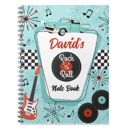 1950's Retro Rock 'n' Roll Music Notizblock