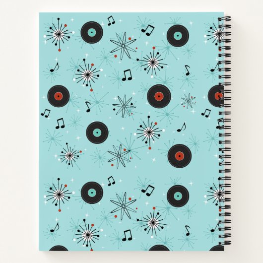 1950's Retro Rock 'n' Roll Music Notizblock (Rückseite)