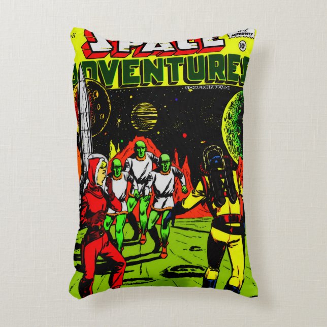 1950's SPACE Adventures Comic Pillow Dekokissen (Vorderseite(Vertikal))
