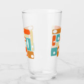 1950s Style Turquoise Orange Geometric Mid Century Glas (Links)