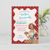 1950s The Perfect Housewife Retro Bridal Shower Einladung (Stehend Vorderseite)