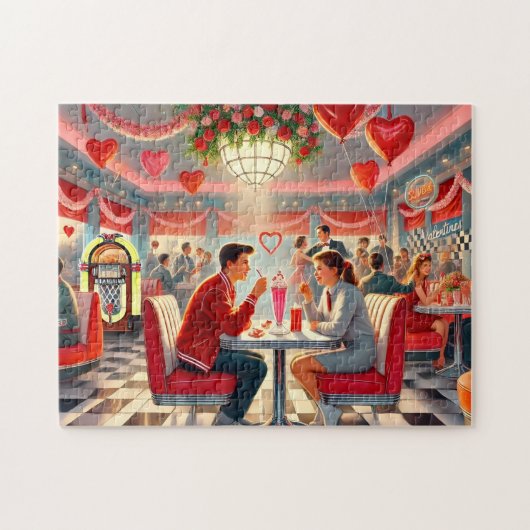 1950s Valentine Diner Retro Romance Puzzle (Horizontal)