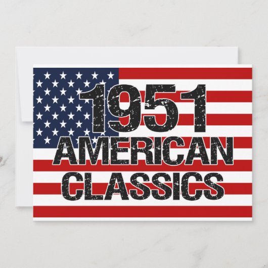 1951 amerikanische Klassiker-Einladung Einladung (Vorderseite)