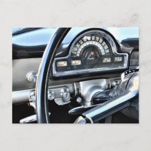 1951 Dashboard für klassische Fahrzeuge Postkarte