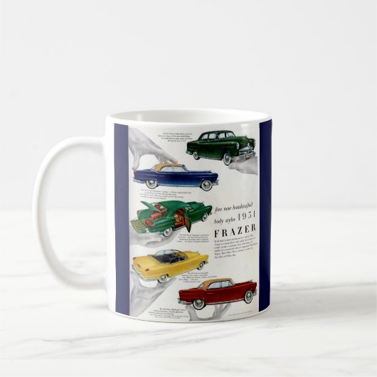 1951 Frazer-Automobilanzeige Kaffeetasse (Links)