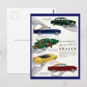 1951 Frazer-Automobilanzeige Postkarte (Vorne/Hinten)