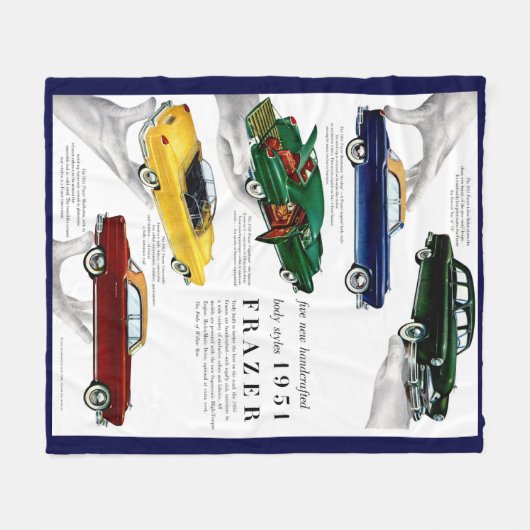 1951 Frazer-Automobilwerbung Fleecedecke (Vorderseite (Horizontal))