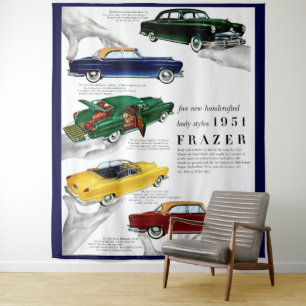 1951 Frazer-Automobilwerbung Wandteppich