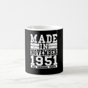 1951 Geburtstag November Vintages Sprichwort Kaffeetasse