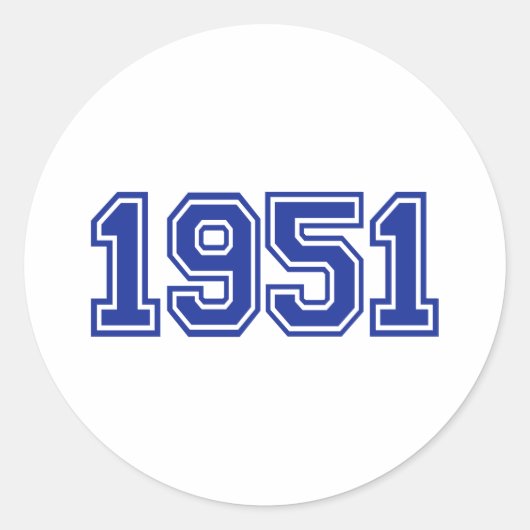 1951 Geburtstag Runder Aufkleber (Vorderseite)
