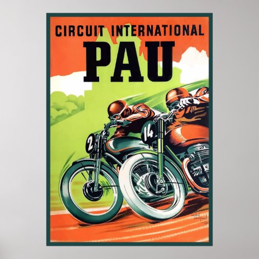 1951 Pau Grand Prix Motorrad Race Poster (Vorne)