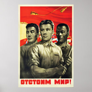 1951 Sowjetisches Propagandaplakat Nationen für de Poster