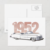 1952 Cadillac Coupe De Ville, weiß konvertierbar Postkarte (Vorne/Hinten)