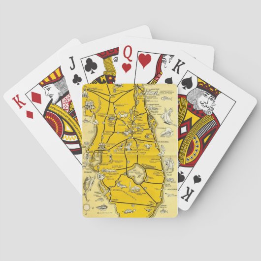 1952 Florida Attractions Map Cards Spielkarten (Rückseite)