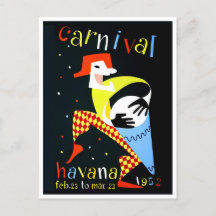 1952 Havanna-Karneval Vintage-Reisepostkarte