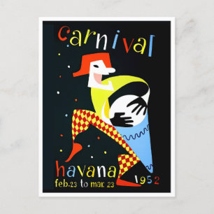 1952 Havanna-Karneval Vintage-Reisepostkarte Postkarte