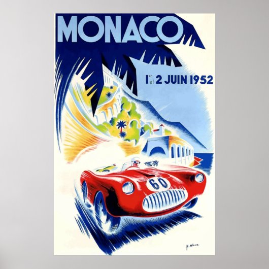 1952 Monaco Grand Prix Automobilrennen Poster (Vorne)