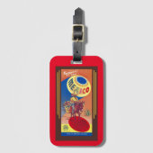 1952 REISENBROCHURE "MEXICO" COOL KITSCH GEPÄCKANHÄNGER (Vorderseite Vertikal)