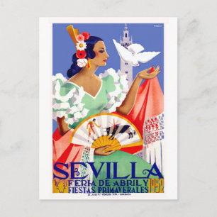 1952 Sevilla Spanien April Fair Poster Postkarte