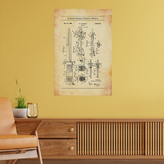 1952 US-Patent 2728159 - Bayonet Poster (Wohnzimmer 2)