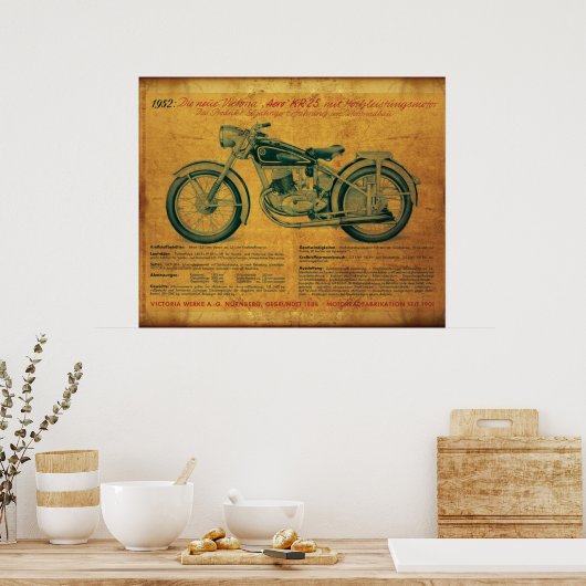 1952 Werbung für Victoria Motorrad Poster (Küche)