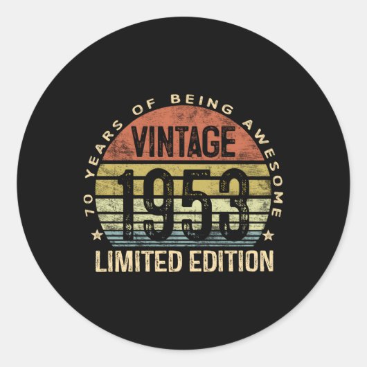 1953 70 70. RUNDER AUFKLEBER (Vorderseite)