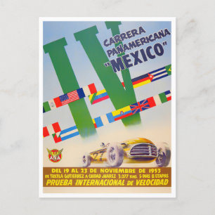 1953 Carrera Panamericana Vintage-Rennen Postkarte