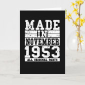 1953 Geburtstag November Vintages Sprichwort Karte (Gelbe Blume)