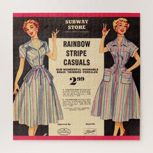 1953 Gimbels Subway Store Kleidung und Puzzle (Vertikal)
