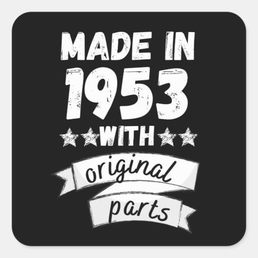 1953 hergestellt mit Originalteilen, Quadratischer Aufkleber (Vorderseite)