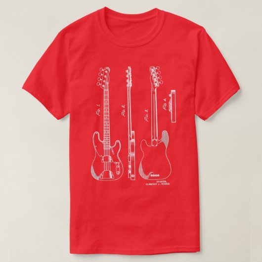 1953 Iconic Bass Gitarre Patent Music Player Histo T-Shirt (Design vorne)