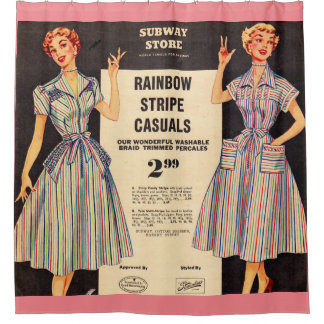 1953 Kleidung im Gimbels Subway Store Duschvorhang