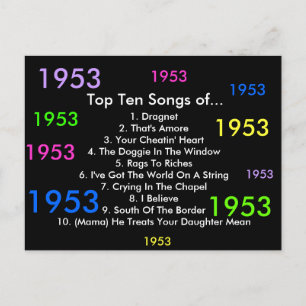 1953 Lieder Postkarte