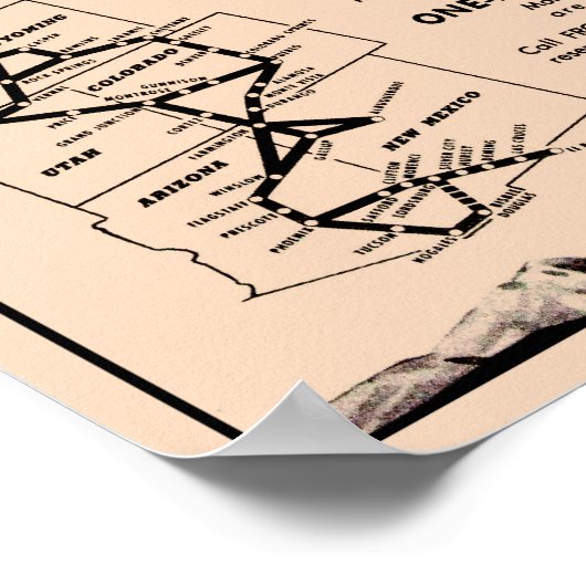 1953 Neudruck von Frontier Airlines Poster (Ecke)