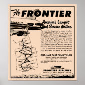 1953 Neudruck von Frontier Airlines Poster (Vorne)