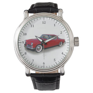 1953 rote Oldtimer-Uhr Armbanduhr