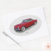 1953 Roter Oldtimeraufkleber Ovaler Aufkleber (Umschlag)