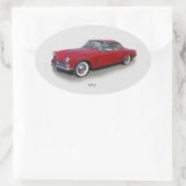 1953 Roter Oldtimeraufkleber Ovaler Aufkleber (Tasche)