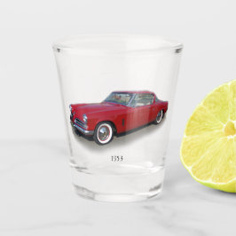 1953 rotes klassisches Autoschussglas Schnapsglas