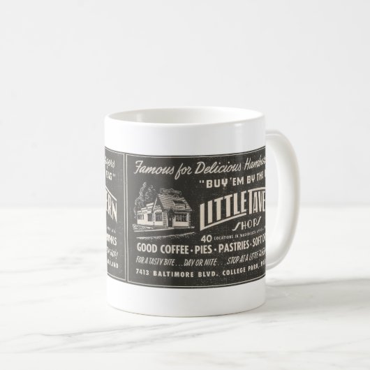 1954 Ad LITTLE TAVERN, Uni Park, MD Kaffeetasse (VorderseiteRechts)
