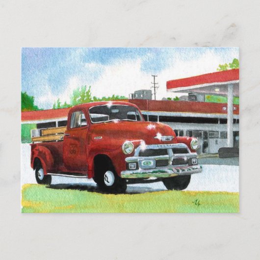 1954 Antiker LKW Postkarte (Vorderseite)