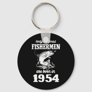 1954 Geboren Fisch Fischer Fischer Mann Jahr Alt Schlüsselanhänger